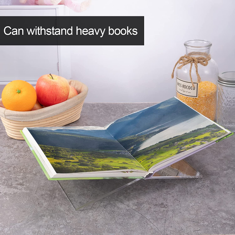 Custom Portable Clear Book Holder Acrylic Book Stand Reading Stand For