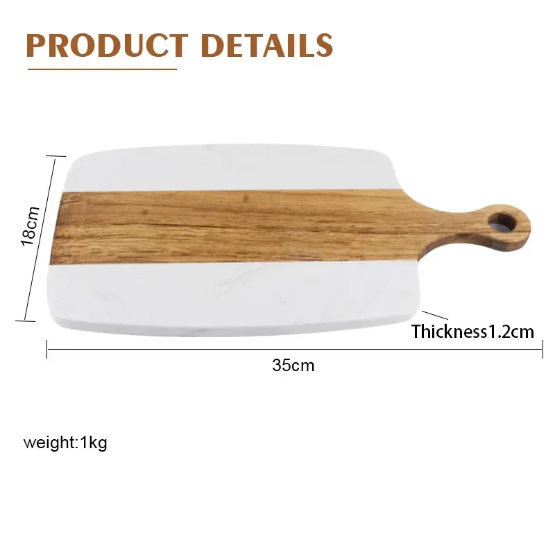 1pc Acacia Wood Cutting Board, Serving Board, Pizza Peel, Safe