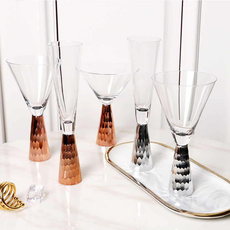 Copper Metal Martini Glasses, Martini Cocktail Glass for Home Party, Set of  2