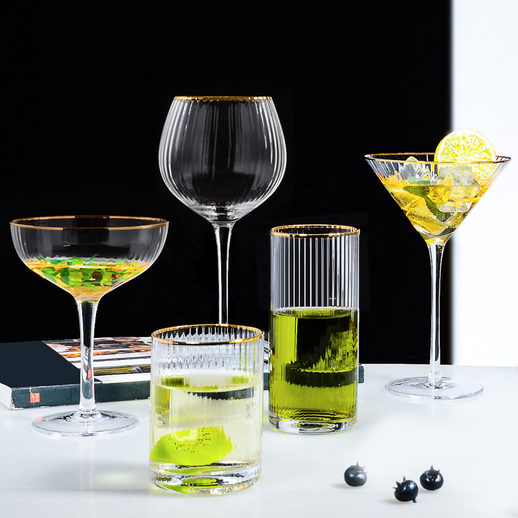 Stemless Clear Cocktail Martini Glass (Optional Personalized