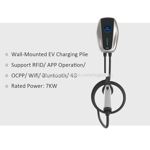 Buy Wholesale Hong Kong SAR Oem Odm Electric Car Ev Charger Type 2 Ac Wall  Box Eu Standard Plug With 4.3 Tft Screen & Ev Charger Wall Box at USD 197