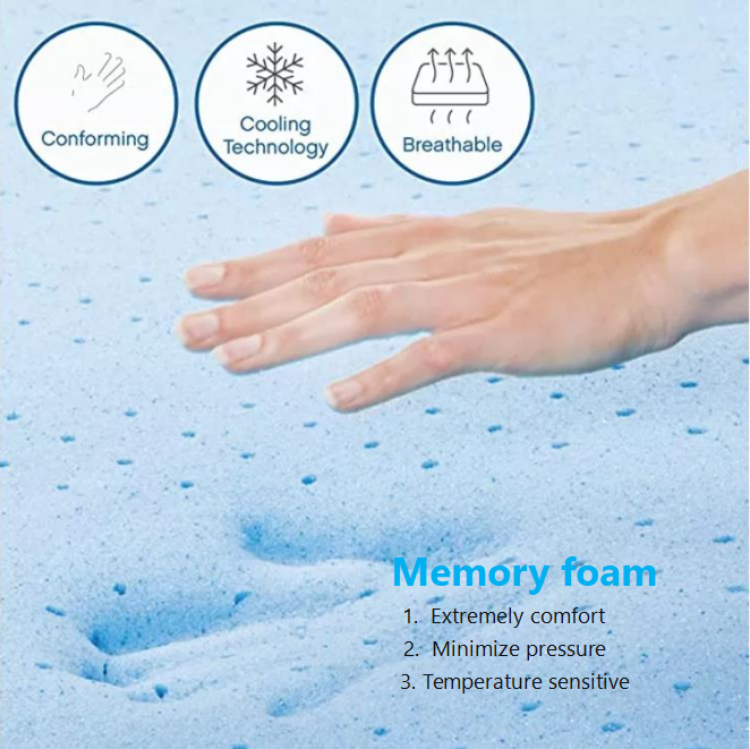 Best Price Mattress 4 Inch Ventilated Memory Foam Mattress Topper, Cooling  Gel Infusion, CertiPUR-US Certified, King Blue