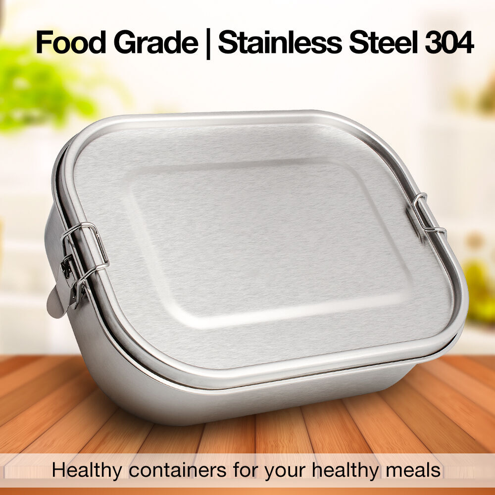 Leak-proof Silicone Seal Metal Buckle Divider Stainless Steel Sandwich