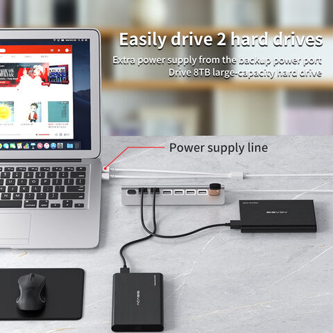 8 Ports USB 2.0 Hub Adapter USB 3.0 mit Ein/Aus-Schalter, tragbarer USB Splitter für Laptop