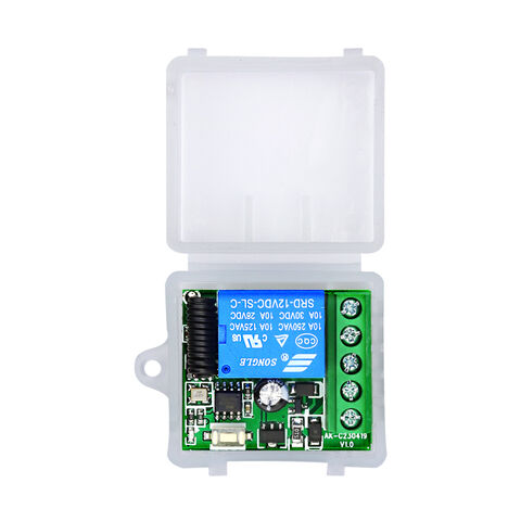 Kit de Interruptor de Control Remoto Inalámbrico RF DC12V 1 Canal 2 Botones Universal para Puerta de Garaje 433 MHz
