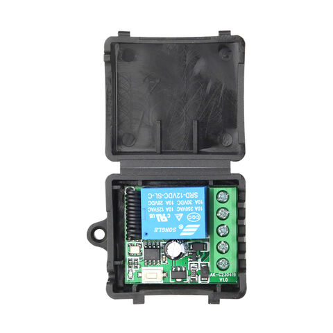 Kit de Interruptor de Control Remoto Inalámbrico RF DC12V 1 Canal 2 Botones Universal para Puerta de Garaje 433 MHz