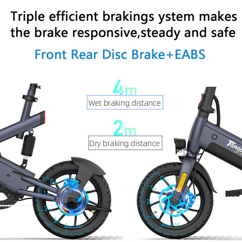 TOMOLOO F8 350w and 36v High Performance Electric Bicycle with 14" Fat Tire Electric Folding Bike