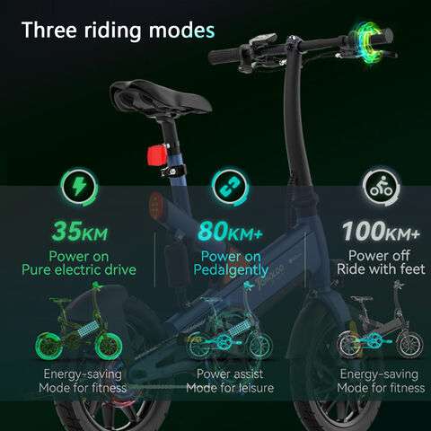 TOMOLOO F8 350w and 36v High Performance Electric Bicycle with 14" Fat Tire Electric Folding Bike
