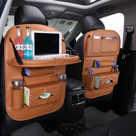 Rangement intérieur,Sac de rangement en cuir Pu pour sièges de voiture, sac  de rangement pour sièges d'auto - Type with 2 pocket