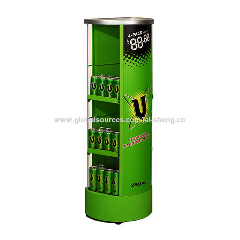 Custom Metal Floor Rotating Display Stand Beverage Bottle Juice Promotion Display  Rack - China Display Rack and Metal Display Stand price