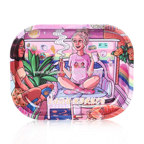 Smoking Metal Rolling Tray Artist collection - Herbbox India