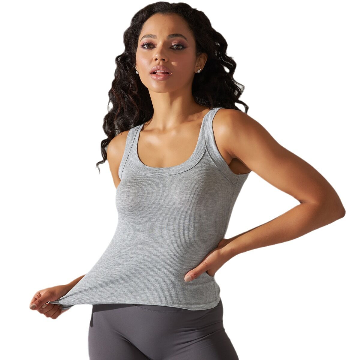 Camiseta Para Mujer Conjunto Deportivo Yoga Sin Mangas Y Pantalones Capri  Size L