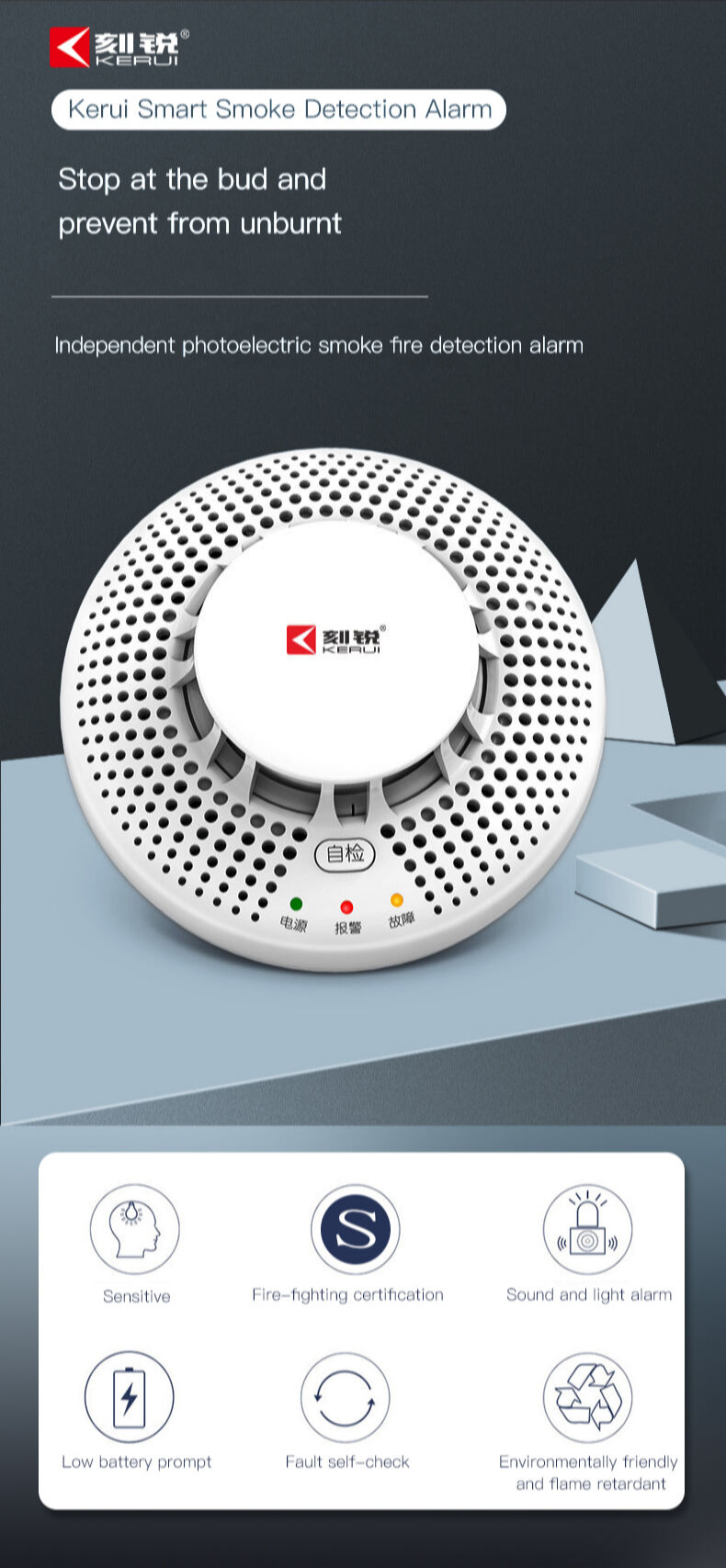Buy Wholesale China Kerui Smart Smoke Detector Wireless Long Distance ...