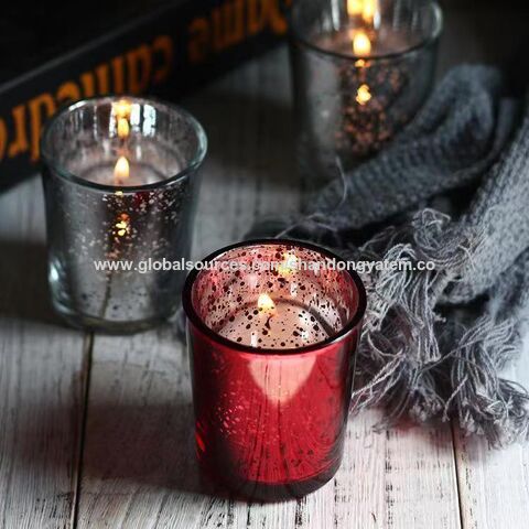 Household Colored Glass Luxury Candle Jars Jar Electroplated Candle Holder  Cup DIY Aromatherapy Candle Jar Decoration Wholesale - AliExpress