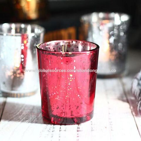 Buy Wholesale China Hot Sales Electroplated Candle Cup Candle Jar Glass  Candle Holder Candle Glass Jar Christmas Party Wedding Home Bathroom Hotel  & Candle Jar at USD 0.49