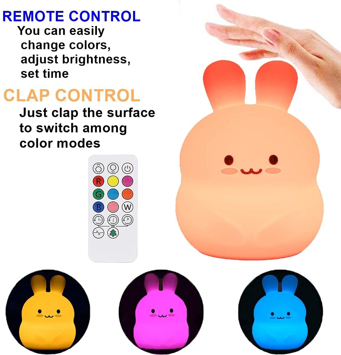 Buy Wholesale China Colorful Rabbit Led Night Light Silicone Cartoon ...
