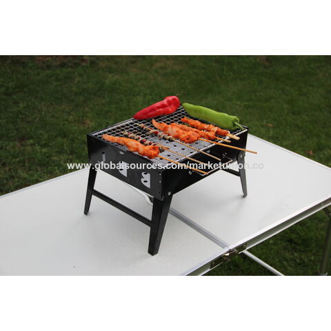 Mini Barbecue Portable au Charbon de Bois Pliable avec Poignée - Grill BBQ Compact pour Camping et Extérieur