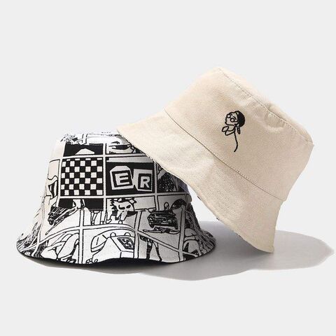 Promotional Customized Reversible Bucket Hats w/ Dye-Sub on Both Sides Fishing Cap