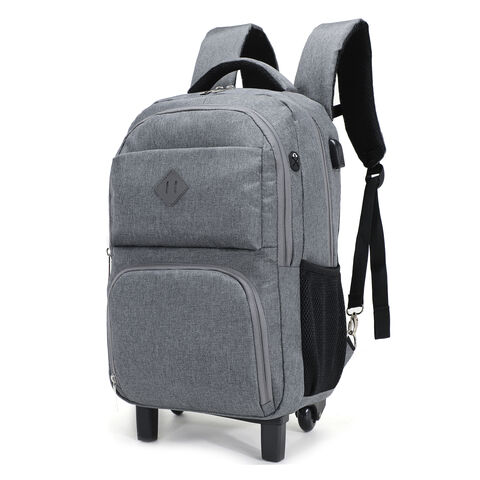 Rolling backpack outlet with usb charger