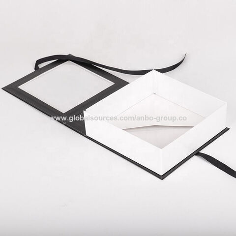 Black Folding Paper Box With Transparent Cover