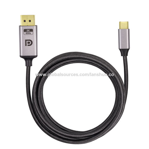 Câble USB-C vers DisplayPort 1.4 8K 60Hz/4K de 2m - Câble Adaptateur Vidéo  Bidirectionnel USB-C vers DP ou DP vers USB-C - HBR3/HDR/DSC - Câble