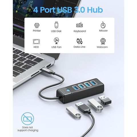 uni USB Hub 3.0, Ultra Slim 4 Port USB Splitter 5Gbps, Sturdy Aluminum  Multiple USB Port Extension Hub for Laptop, Keyboard, Mouse, MacBook Air,  Mac