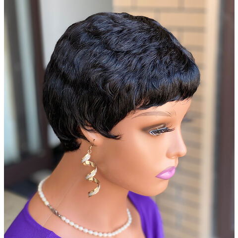 Perruque Cheveux Humains Courts Bob Bouclé Pour Femme - Neuf Avec Étiquettes