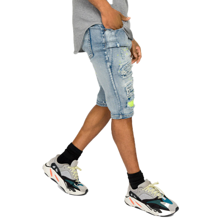 LZLER Mens Casual Jean Shorts Ripped Slim Denim Shorts - Walmart.com