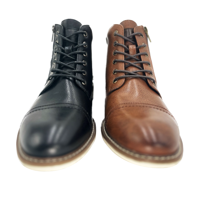 Men's Leather Chukka Boots Casual Oxford Ankle Dress Boot Mid-Top Business Shoes For Men