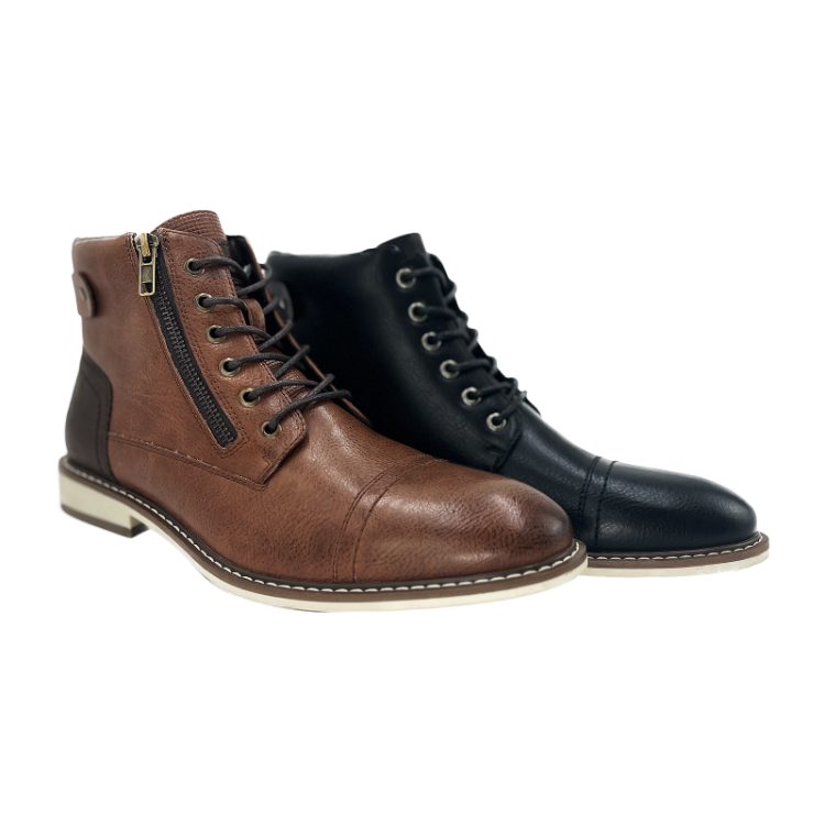 Men's Leather Chukka Boots Casual Oxford Ankle Dress Boot Mid-Top Business Shoes For Men