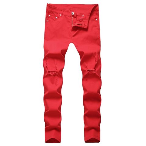 Custom Vibrant Red Color Pants Button Clousre Logo Printed Women Denim  Flare Jeans - China Jeans and Brown Jeans price