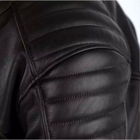 Slim Fitted Mens Faux/PU Black Leather Biker Jacket
