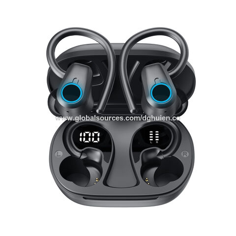 Headsets Bluetooth sem fio portáteis para Runner Hook tipo 500mAh bateria longa duração com display digital fone de ouvido IPX4 impermeável