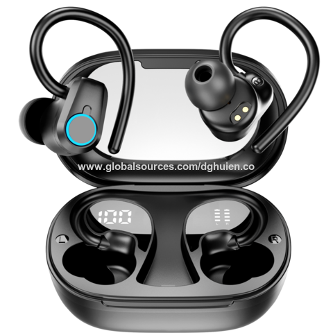 Headsets Bluetooth sem fio portáteis para Runner Hook tipo 500mAh bateria longa duração com display digital fone de ouvido IPX4 impermeável