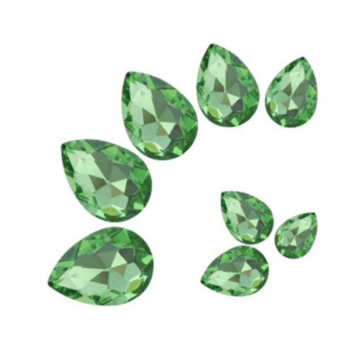 Acrylic (Plexiglas) Flatback Rhinestones Round Faceted Green 12mm