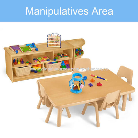 Kindergarten daycare Montessori niños sillas conjuntos muebles de madera guardería niños estudio silla