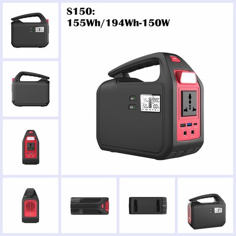 Estación de energía portátil generador solar S150 150W batería de litio pura forma sinusoidal AC entrada 45W capacidad 155Wh MPPT solar