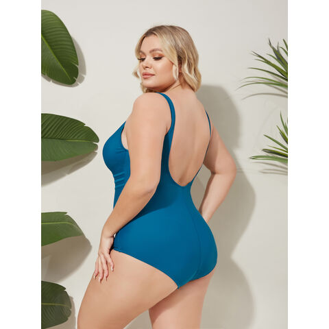 Maillot de Bain Femme 1 Pièces Grand?Taille Sexy Col V Croix