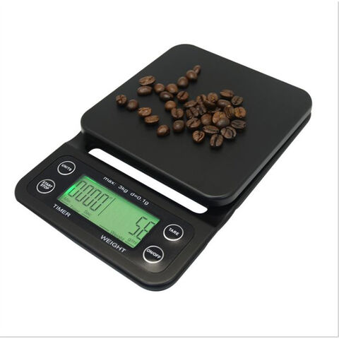 Báscula Digital de goteo para pesar café, 3kg, 0,1g, pantalla LCD con  temporizador, precisión, para