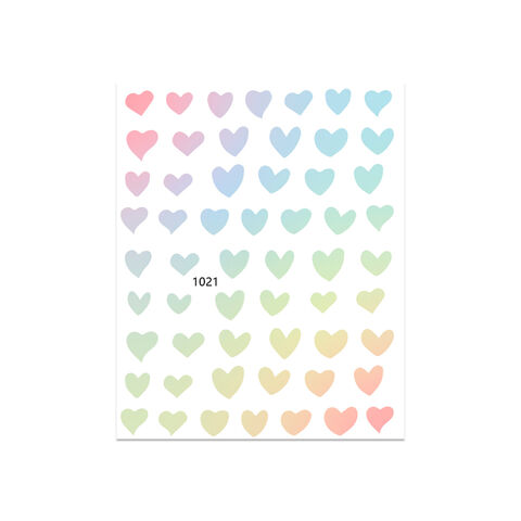 Love Heart Design Valentine Nail Art Stickers 3d Decals Geometric