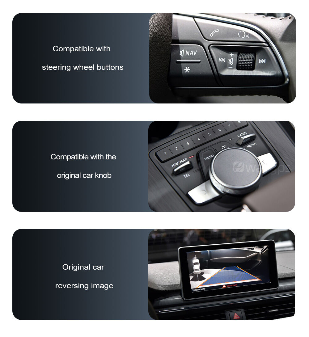 Adaptateur Carplay Sans Fil Pour Audi Q5, A4, A5, S4, S5 RS, Q5, NO MMI, 3G, Semi, MIB, 2010-2012, 2013, 2014, 2015, 2016 +, Tech, Android Auto