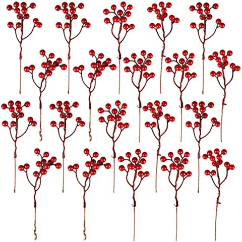 Decorative Flowers Christmas Berries Holly Red Berry Picks