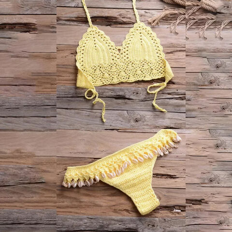 Buy Wholesale China Women Sexy Bikinis Knitted Crochet Swimsuit