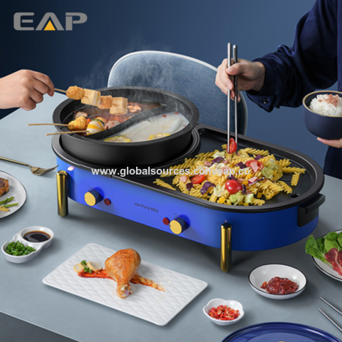 220V Barbecue Plate Household Non-stick Electric Grill Smokeless Indoor  Electric Grill 1200W Steak Frying Pan
