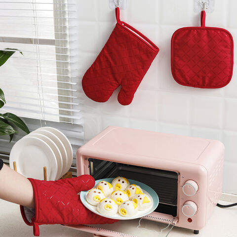 Delantal de cocina, resistente al calor Guante de horno de microondas  Potholder Mitts Guantes de horno doble - China Delantal y delantal de cocina  precio