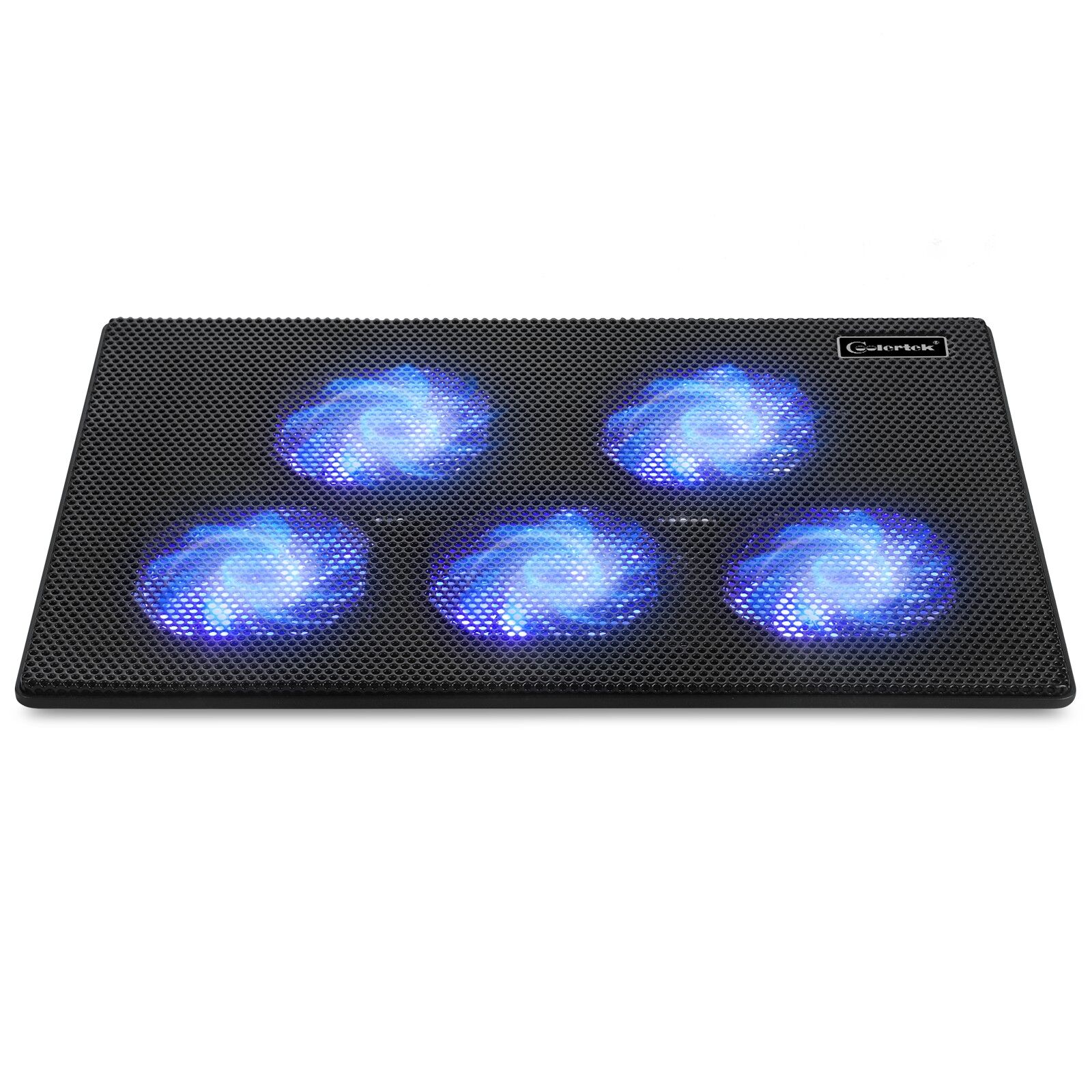 ASHATA Foldable USB Laptop Cooling Pad - 4 Quiet LED Fans, Adjustable Stand, Anti-Skid Pads For Notebooks (Black)
