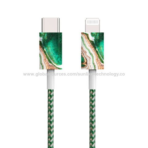 Câble iPhone Spiralé USB C, Câble Apple CarPlay [Certifié MFI] Câble  Retractable iPhone USB C avec synchronisation des données et LED bleue,USB  C