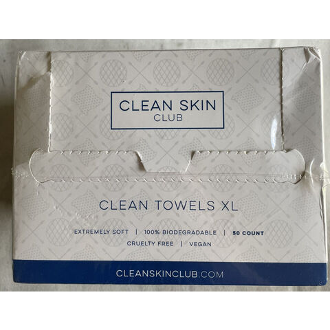 Clean Skin Club Clean Towels XL Disposable Face Wash Cloths Ultra Soft 50  CT for sale online