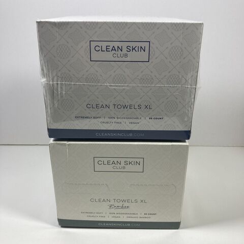 Clean Skin Club Clean Towels XL Disposable Face Wash Cloths Ultra Soft 50  CT for sale online