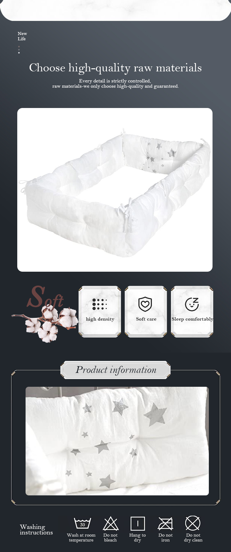 New Original Customized Cot Bumper Set Bedding Baby Crib Bumper 140x70